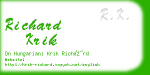 richard krik business card